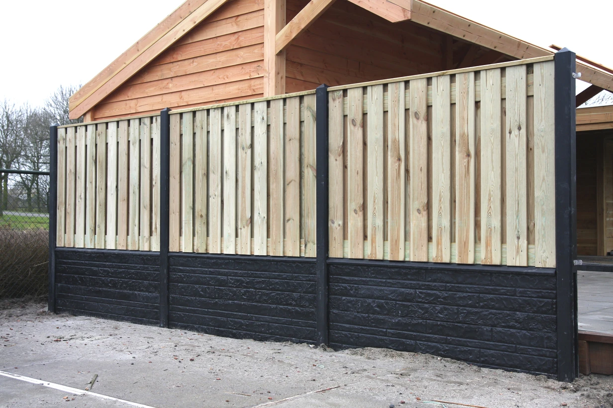 Beton T-paal 10 x 10 cm (100 x 100 mm) Glad Met Diamantkop Antraciet Gecoat - Lengte 275 cm - Afbeelding 4